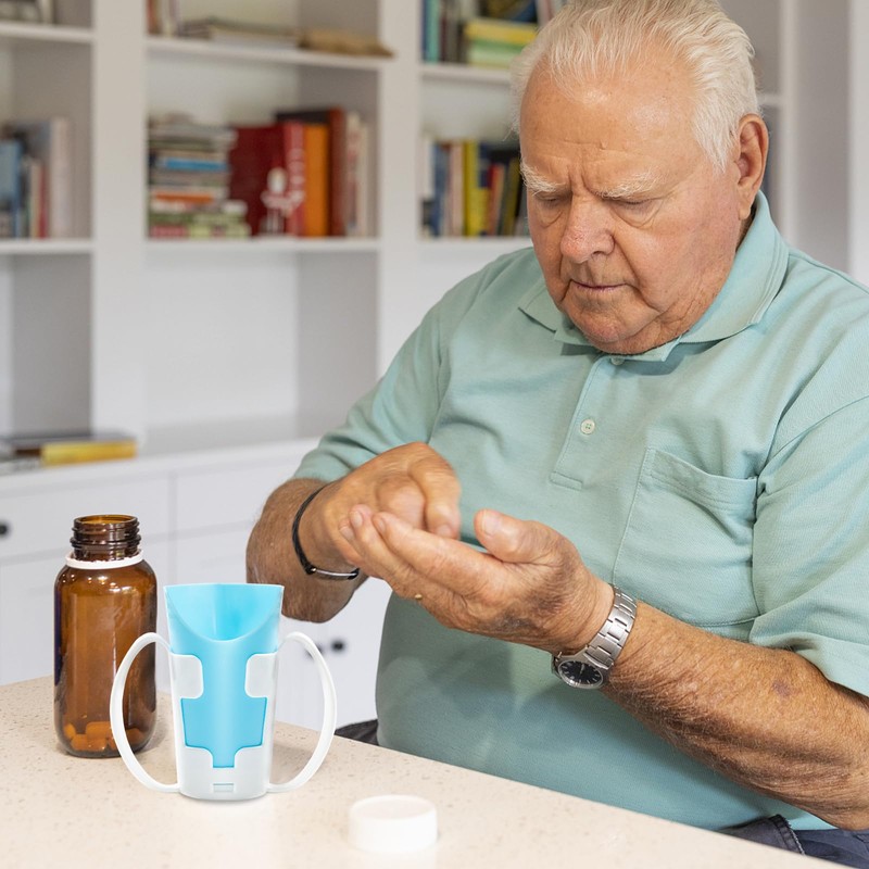 JFGLORIX Nosey Cups with Holder 8.7oz,Elderly Care Cups for Physical