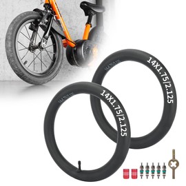 RUTU 14 Inch Bike Tubes 14x1.75/2.125 Inner Tube with 32mm Schrader Valve Compatible with 14x1.75 14x1.9 14 x 1.95 14 x 2.0 14 x 2.125 Most Kid Bike Tire Tube-Premium Heavy Butyl Inner Tube-2 Pack