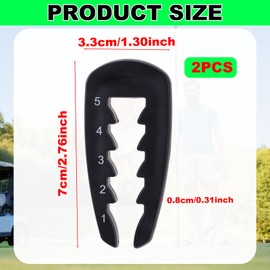 Lyreh 2pcs Adjustable Golf Tee Height Tool, Golf Seat Height Positioner Durable Adjuster Plastic Tee Height Setter Training Aid Accessories Help for Improving Golf Skills (Black)