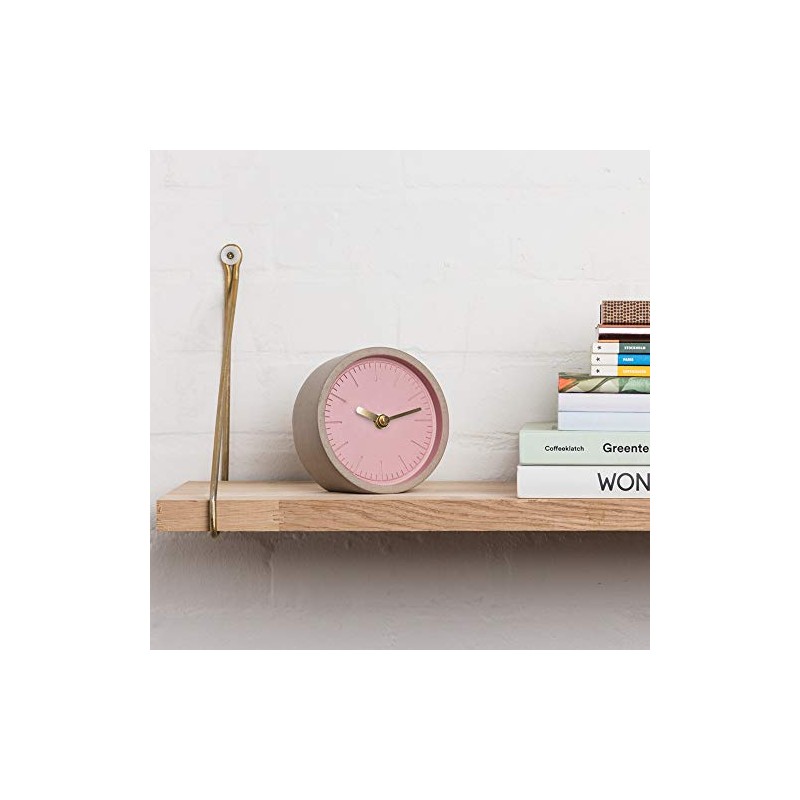 Good Design Works Concrete Clock, Pink, 13 x 13 x