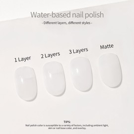 VCND Milky White Nail Polish, Translucent White 0.35 fl. oz - 10.5 ml Jelly nail polish, Water-Based and Odorless, No UV Lamp Needed, Beginner-Friendly Home DIY