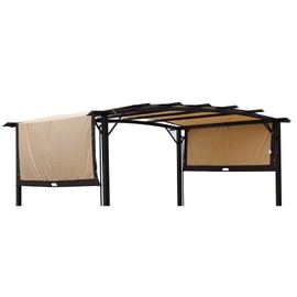Outdoor Patio Pergola Replacement Canopy Top Cover Universal Gazebo Canopy Cover Replacement Shade Cover (for 12x9 Ft Pergola Frame, Beige+Brown)