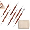 Clay Sculpting Tools，6-Piece Wooden Clay Tool Set 350g High-White Clay