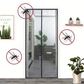 Magnetic Screen Door Mosquito Net for Entryway Easy Install White 100x210cm