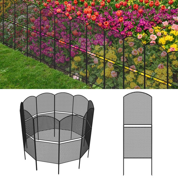 Skcoipsra Decorative Fence 15 Pack, 37.5in(H) x 16ft(L) Animal Barrier