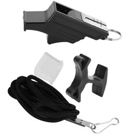 Silbato de árbitro de Fútbol Y Baloncesto, Silbato de Entrenador con Cordón, Silbato de Metal, Silbato de Supervivencia, Silbato Deportivo, Ideal para Deportes, Acampar Al(plata negra)