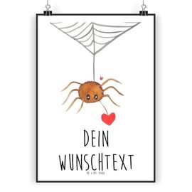 Mr. & Mrs. Panda DIN A3 Personalisiertes Poster Spinne Agathe Liebe - Personalisierte Geschenke, Liebesgeschenk, Videos, Poster mit Namen,
