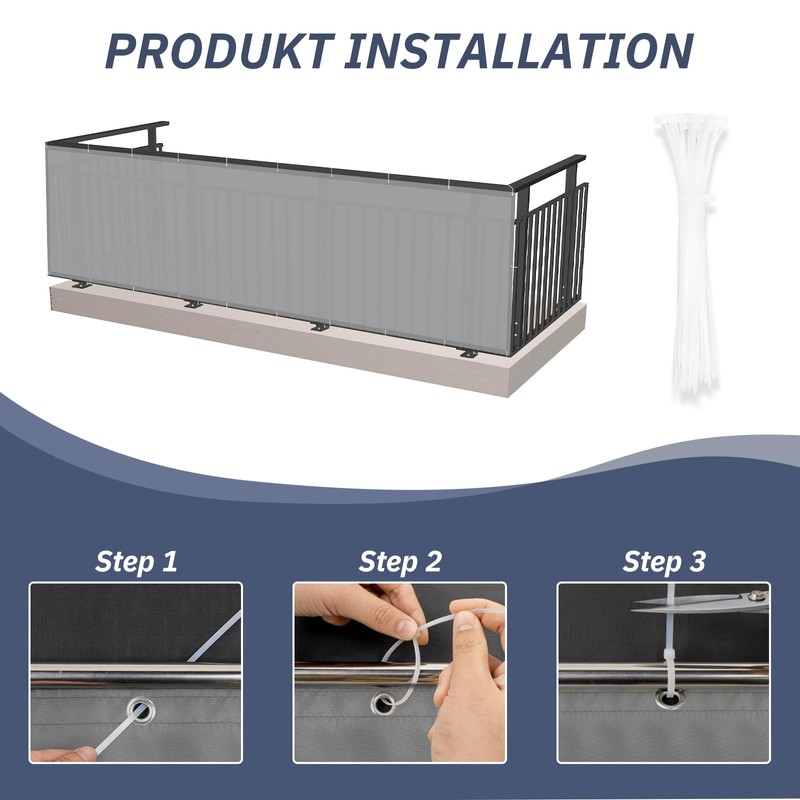 HENG FENG Polyester Balcony Privacy Screen, Cover, Panelling, Wind and