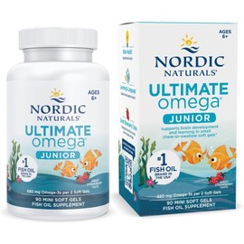 Nordic Naturals Ultimate Omega Junior - Support for a Healthy Heart, Brain and Mood in Developing Children, 90 Strawberry Soft Gels