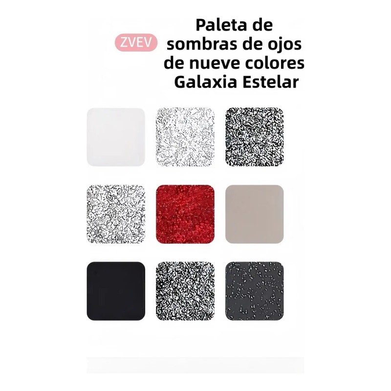 Paleta 9 Tonos Sombras Humo Gel Brillo Intenso