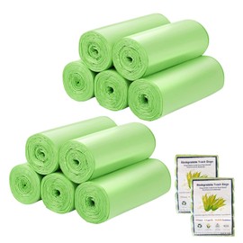 Müllbeutel, biologisch abbaubar, 200 Stück, kleine Tret-Müllbeutel für Büro, Badezimmer, Küche, 50 x 60 cm, 200 Stück