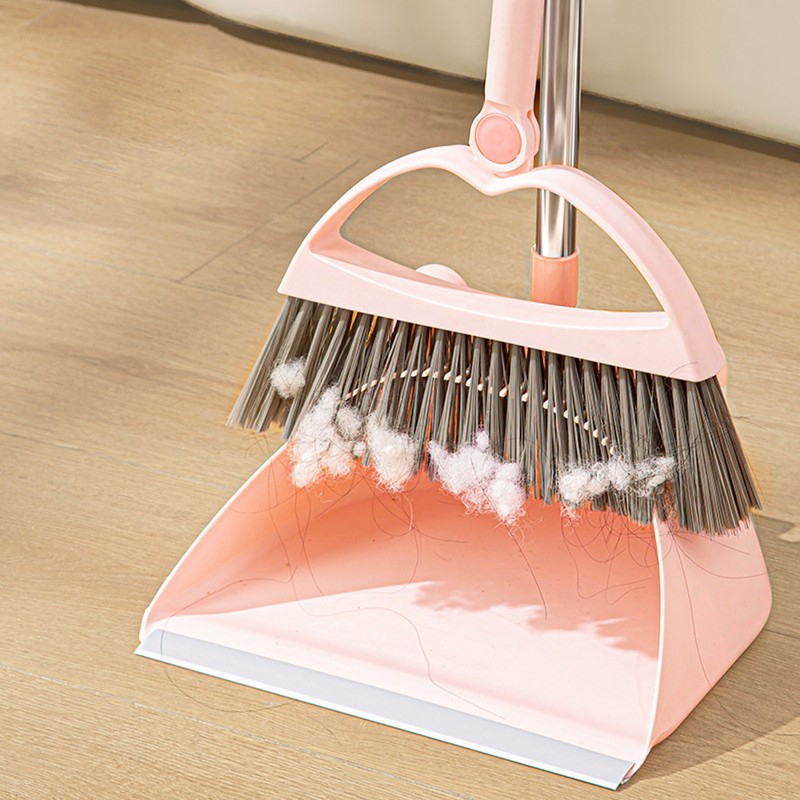 Broom Dustpan Set Upright Standing Combo Household Cute Non Stick
