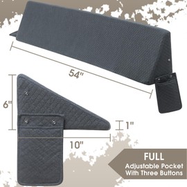 RUJIPO Wedge Pillow Headboard/Bed Wedge Pillow for Twin XL Headboard for College Dorm/Bed Gap Filler (39"x10"x6"), Bolster Bed Mattress Wedge Sleeping Pillow for Gap (0-8") Between Bed and Wall