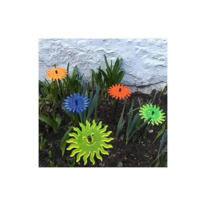 SunCatcher Garden Decor Ornaments Smiling Suns, Set of 5 Decorative