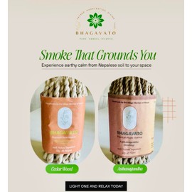 Bhagavato Handmade Himalayan Rope Incense,Eco-Friendly, Aromatic Ambiance, Healing, Purification, Made from Pure Himalayan Herbs (Cedarwood)