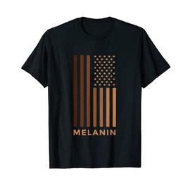 United States America USA Flag Melanin Dark Artwork Style Women Kids Men T-Shirt