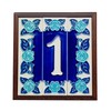 Phosphorescent Hand Painted Italian Ceramic Number & Letter Tiles Rose