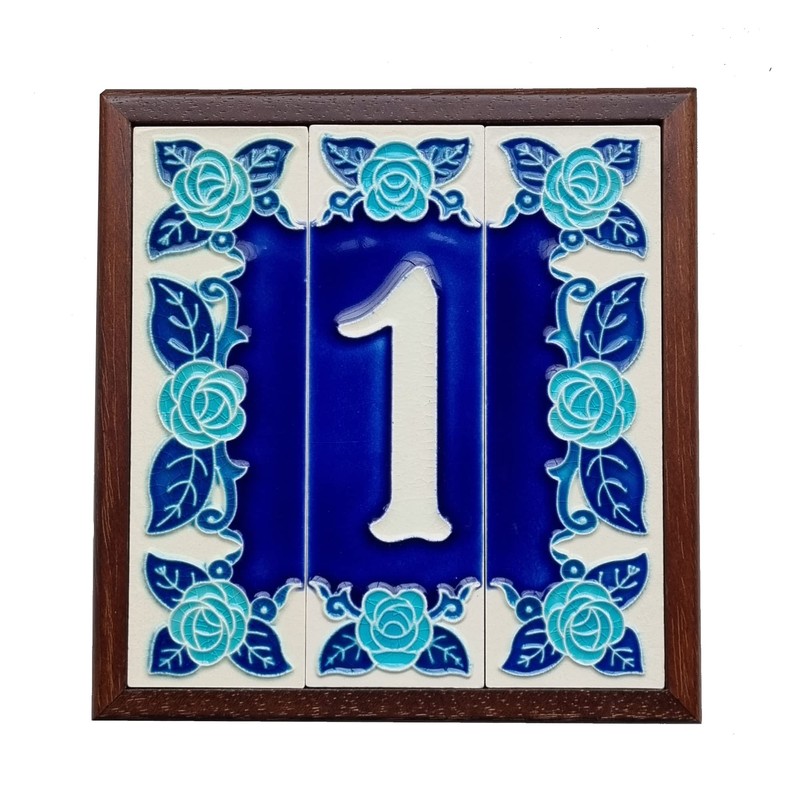 Phosphorescent Hand Painted Italian Ceramic Number & Letter Tiles Rose