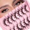IFLOVEDEKD 7 Pairs Natural Look False Eye Lashes With Clear