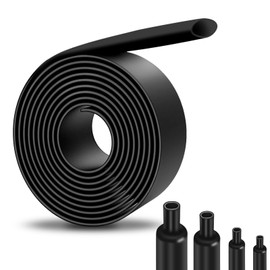 Adiwo 3:1 Heat Shrink Tube, Diameter 12.7 mm, 1.5 m Length, Heat Shrink Tubing, Waterproof Cable, Connect, Heat Shrink Tubing, Insulation Tape, Black for Cable Insulation, Marking, Cable Bundling,