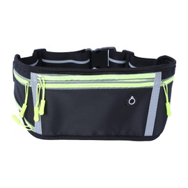 Running Pouch, Marathon Pouch, Lightweight, Non-Swaying, Smartphone Compatible, Waterproof, Sweatproof, Large Capacity, 4 Pockets, Water Bottle Pouch, Earphone Hole, Includes Reflective Material