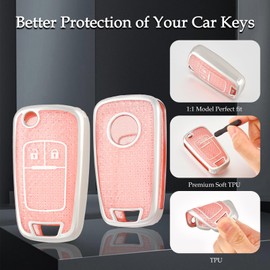 OFF WE GO OFF WE GO Autoschlssel Hlle fr Opel Schlssel Hlle Schlsselhlle Cover fr Aveo Cruze Corsa Mokka Adam Astra Zafira Insignia Schlsselcover Schutz Geh?use mit Schlsselanh?nge, Rosa