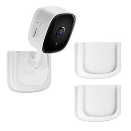 2 Pack No Drill Tapo Camera Mount, Strong Adhesive Durable Wall Mount Stand Fits for Tapo Security Camera C100,C110, Easy Installation Window Mount Camera Brackets fits for TP Link Camera,White