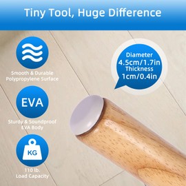 Furniture Glides, 16 Pcs PTFE Teflon Appliance Sliders, Furniture Sliders for Carpet（Round, 45 mm）Smoothly Glide Anywhere