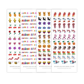 DXH NAIL CO Karol G Colombiana Reggeton Manana Sera Bonito Nail Decal Bundle Water Transfer Tropical Mermaid Nail Art Nail Supplies Manicure Accessories for Nail Extensions