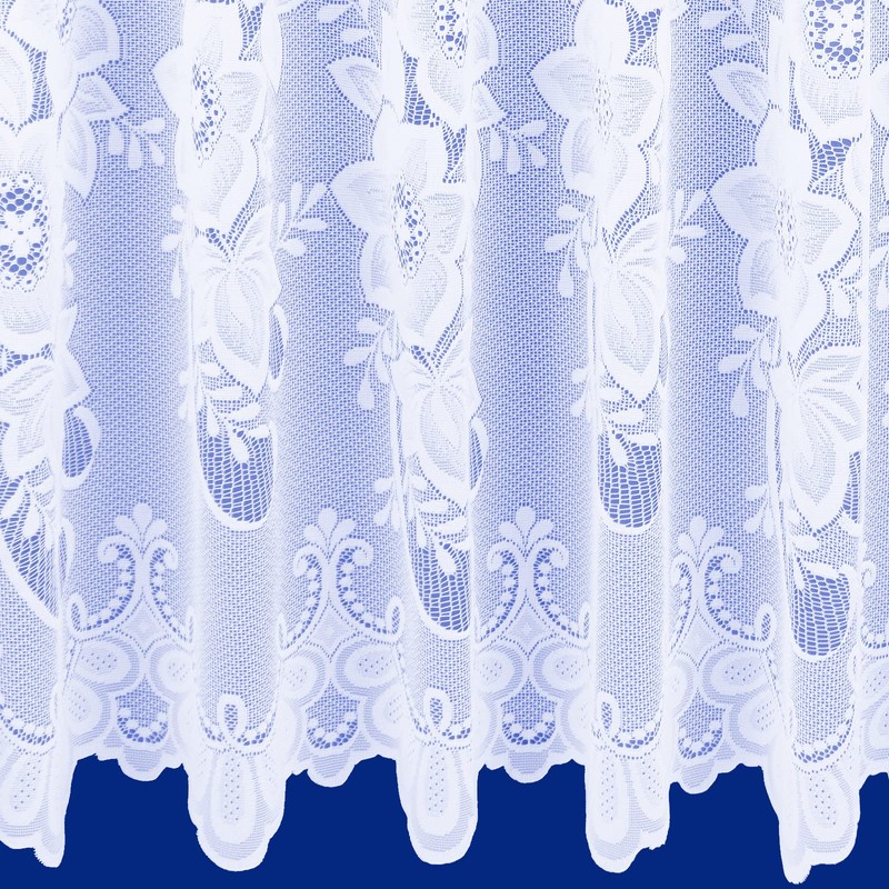 NetCurtainsUK Washington Floral Pattern Net Curtains In White - Sold
