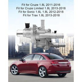 WUMZIJ Upgraded Aluminum Engine Coolant Thermostat Housing Assembly with Heater Inlet Pipe Fit for 1.8L Chevy Cruze Sonic Trax 2011-2018 Replace 25192228 55577284 25199824 25192904