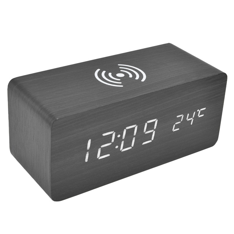 Digital Alarm Clock Wireless Charging Automatic Temperature Detection Safe Stable