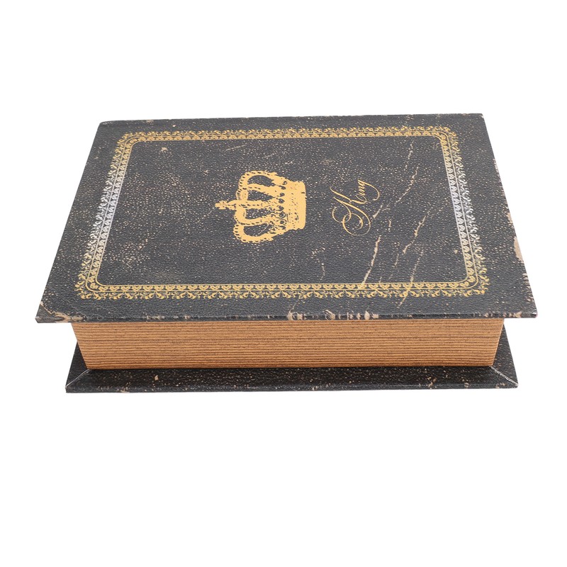 Book Shape Storage Box Large Capacity Wooden European Style Decorative