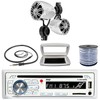 Pyle 1-DIN Bluetooth Marine CD Radio W/White Cover, 2x 2.25’'