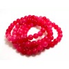 Perfect Gems Hot Pink Agate Polished Smooth 8mm Gemstone Bead