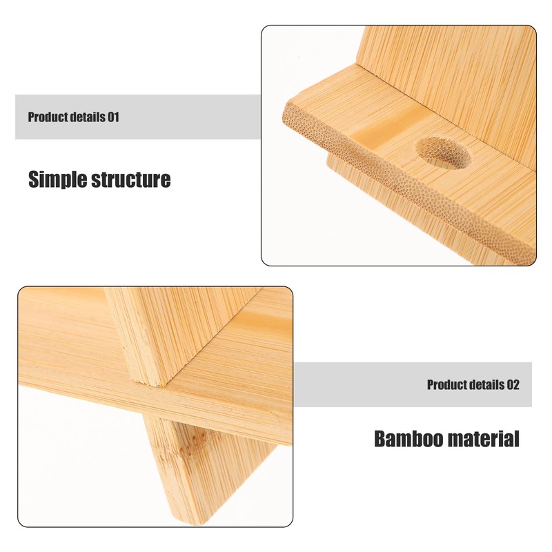 VILLCASE 2 x Bamboo Phone Holder, Universal Tablet Stand, Desktop