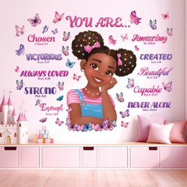 DECOWALL SG2-2502 Black Girl Magic Wall Stickers - Afrocentric Decals with Quotes for Girls Nursery Bedroom Décor