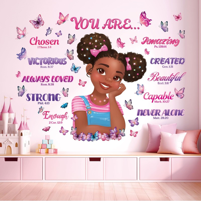 DECOWALL SG2-2502 Black Girl Magic Wall Stickers - Afrocentric Decals