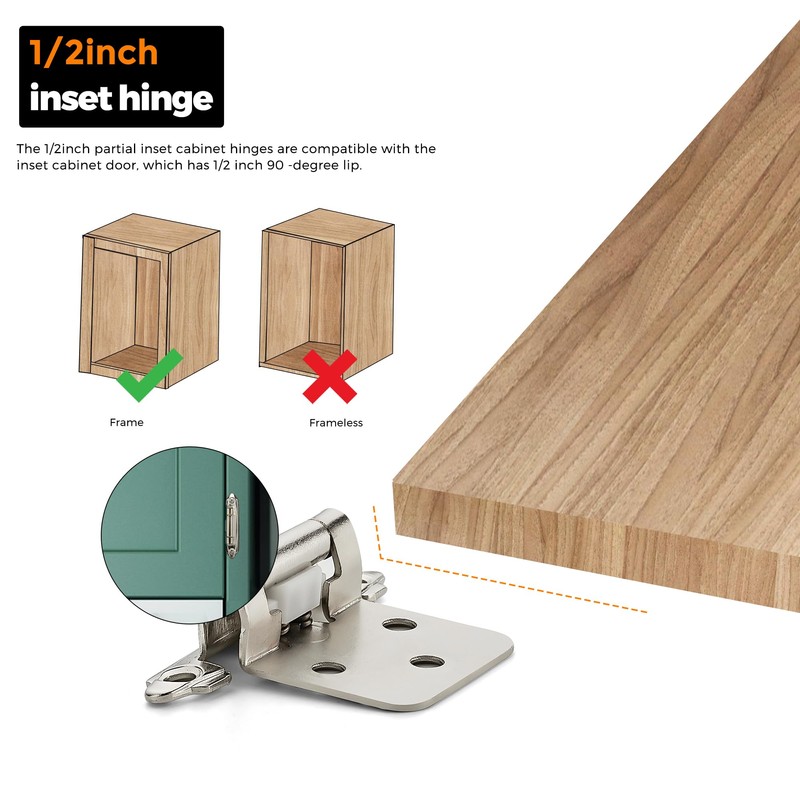 Ravinte 30 Pack 15 Pairs 1/2 Inch Overlay Cabinet Door
