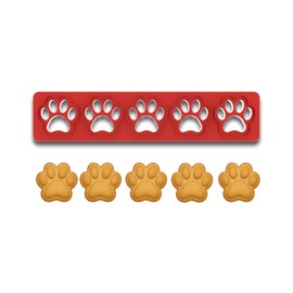 Mighty Gadget Mini Dog Paw Cookie Cutter Strip - 5 Paws (1.2" Each), Perfect for Pet-Themed Baking & Treats