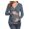 OUGES Womens Maternity Shirts Nursing Tops Fall Long Sleeve Wrap