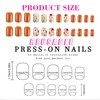Auiremrti 24 Pieces Flower Press-On Nails, Short Square Spring Nails,