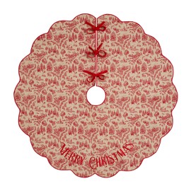 Mud Pie Toile Scalloped Tree Skirt; 54" Dia