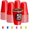 DecorRack 50 Count Red Party Cups, 16 oz BPA Free