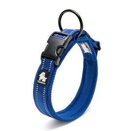 SLKTEE Pet Dog Collar, Training, Reflective Material, For Small, Medium, and Large Dogs, Breathable, Adjustable, Harness, Collar, XL, 19.7 - 21.7 inches (50 - 55 cm), Royal Blue