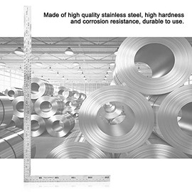 Oumefar Regla cuadrada de metal de acero inoxidable en forma de L Regla cuadrada de marco Herramienta cuadrada de medición cuadrada de carpintero de d