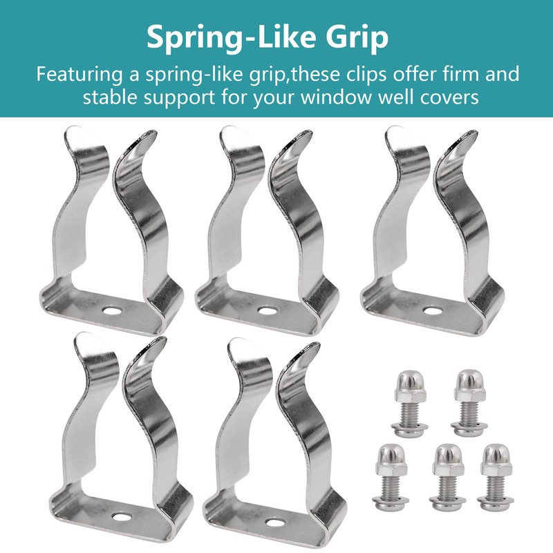 Basement Window Well Cover Spring Clips Hardware Kit for Basement