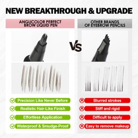 Anglicolor Eyebrow Pencil, Quick Eyebrows in 3 Minutes, Microblading Eyebrow Pencil, Durable, Eyebrow Brush, Quick Drying, Natural Outlining Filling Eyebrow Makeup 02 Mocha
