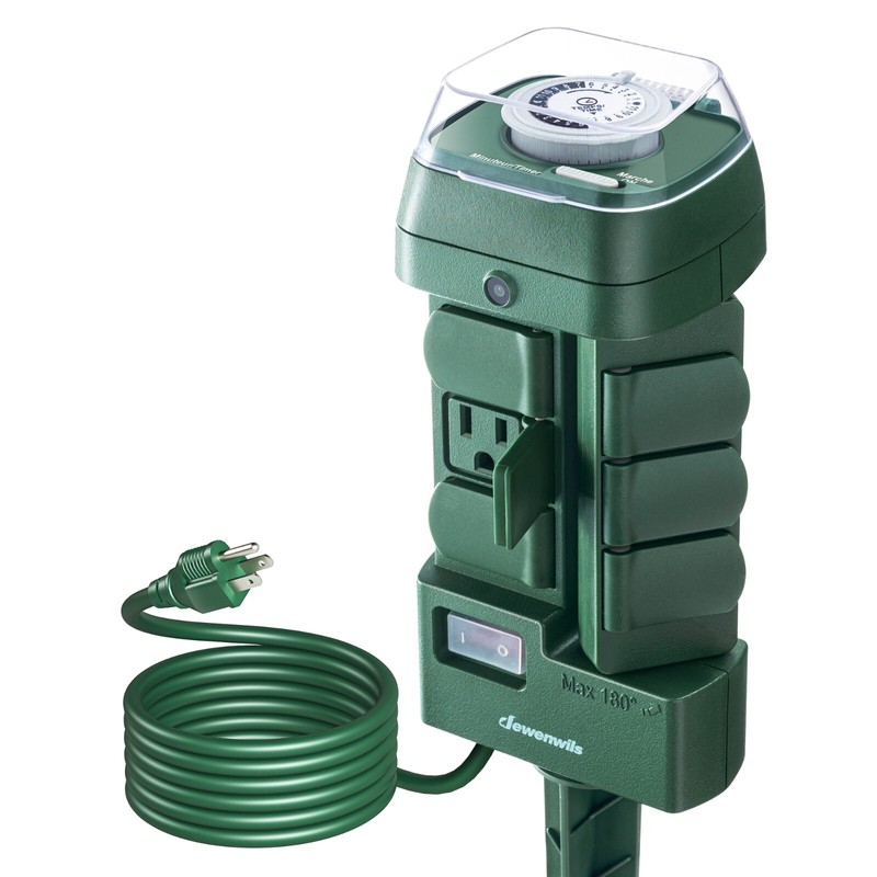 DEWENWILS Outdoor Mechanical Power Stake Timer for ChristmasDecor