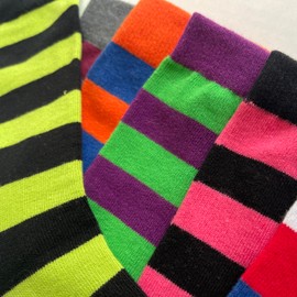 Spotlight Hosiery Extra Large Men's Groomsmen Wedding Dress Striped Socks Black/Golden Yellow